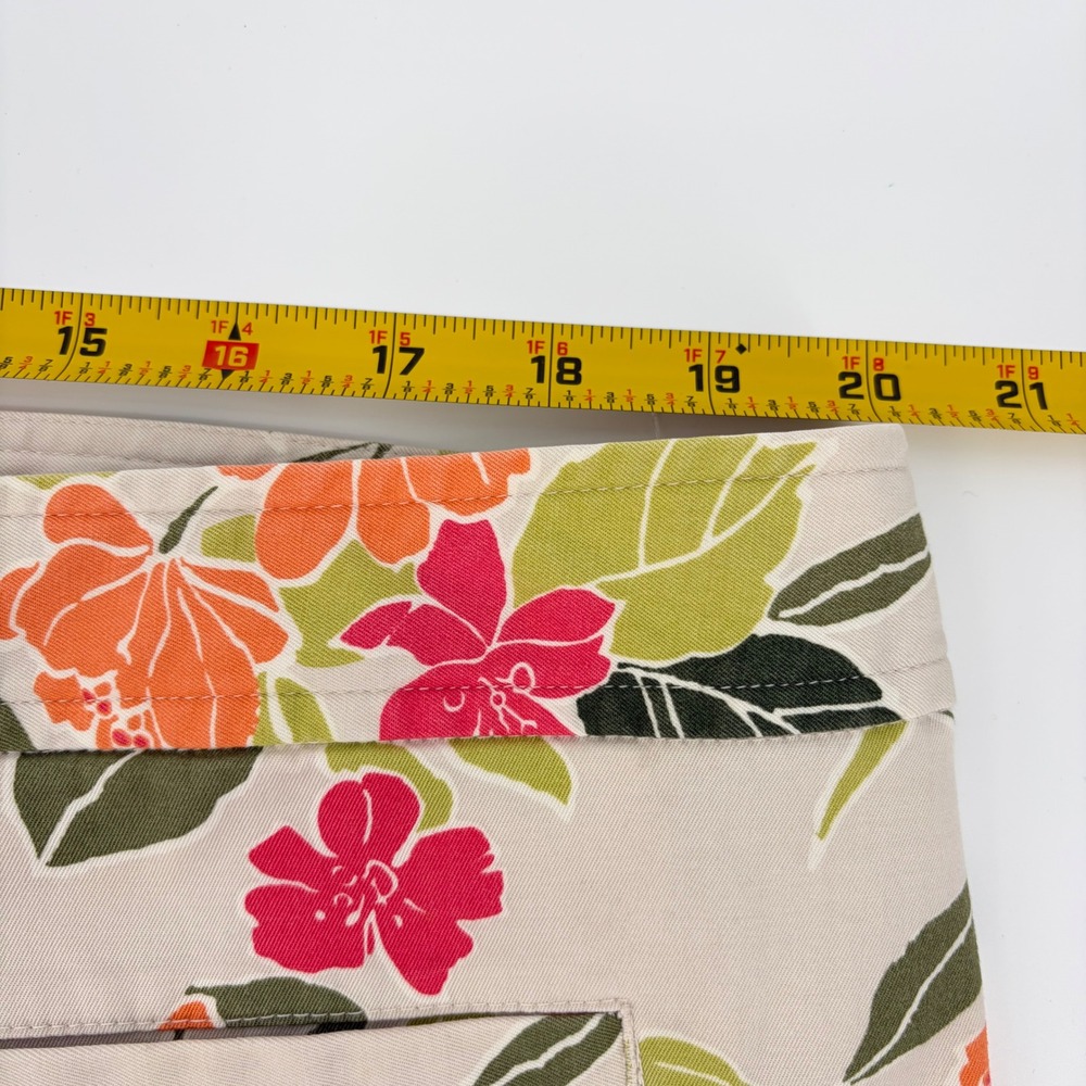 Lane Bryant Garden Floral Skirt Women 20 Orange Tropical Stretch Knee Length - Picture 8 of 11